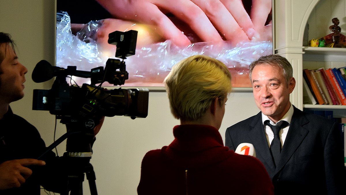 Dr sci Gojko Cvijic daje izjavu za medije